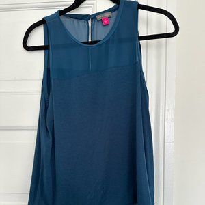 Vince Camuto- sheer Tank Blouse - Navy - Sz S